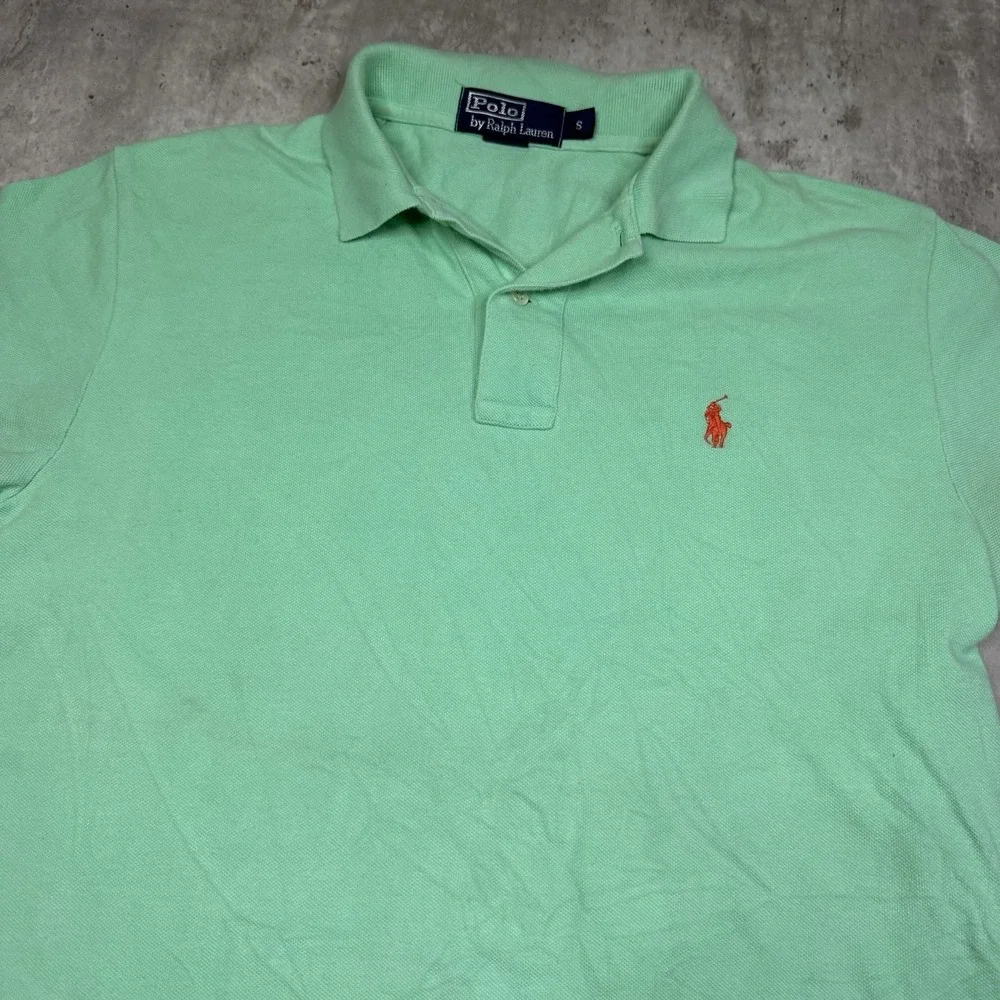 Vintage Polo Ralph Lauren Polo Shirt Mens Small Green Pony Logo Cotton Mesh USA